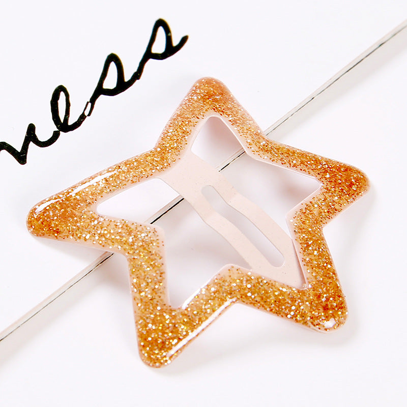 Wholesale Sequin Glitter Stars Acrylic Hair Clips